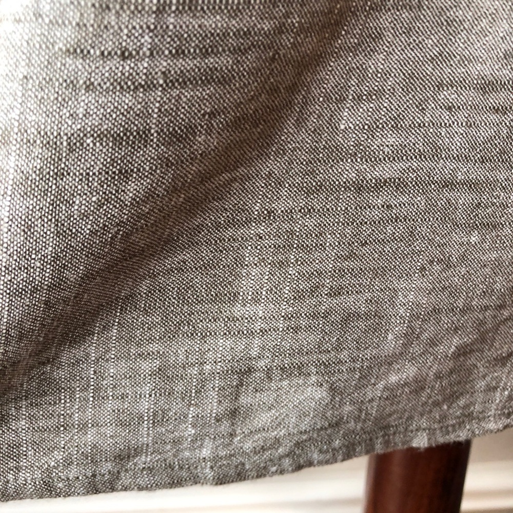 LAST CALL BEFORE DONATION: Anthropologie Grey Linen Embroidered Dress L - Picture 5 of 15